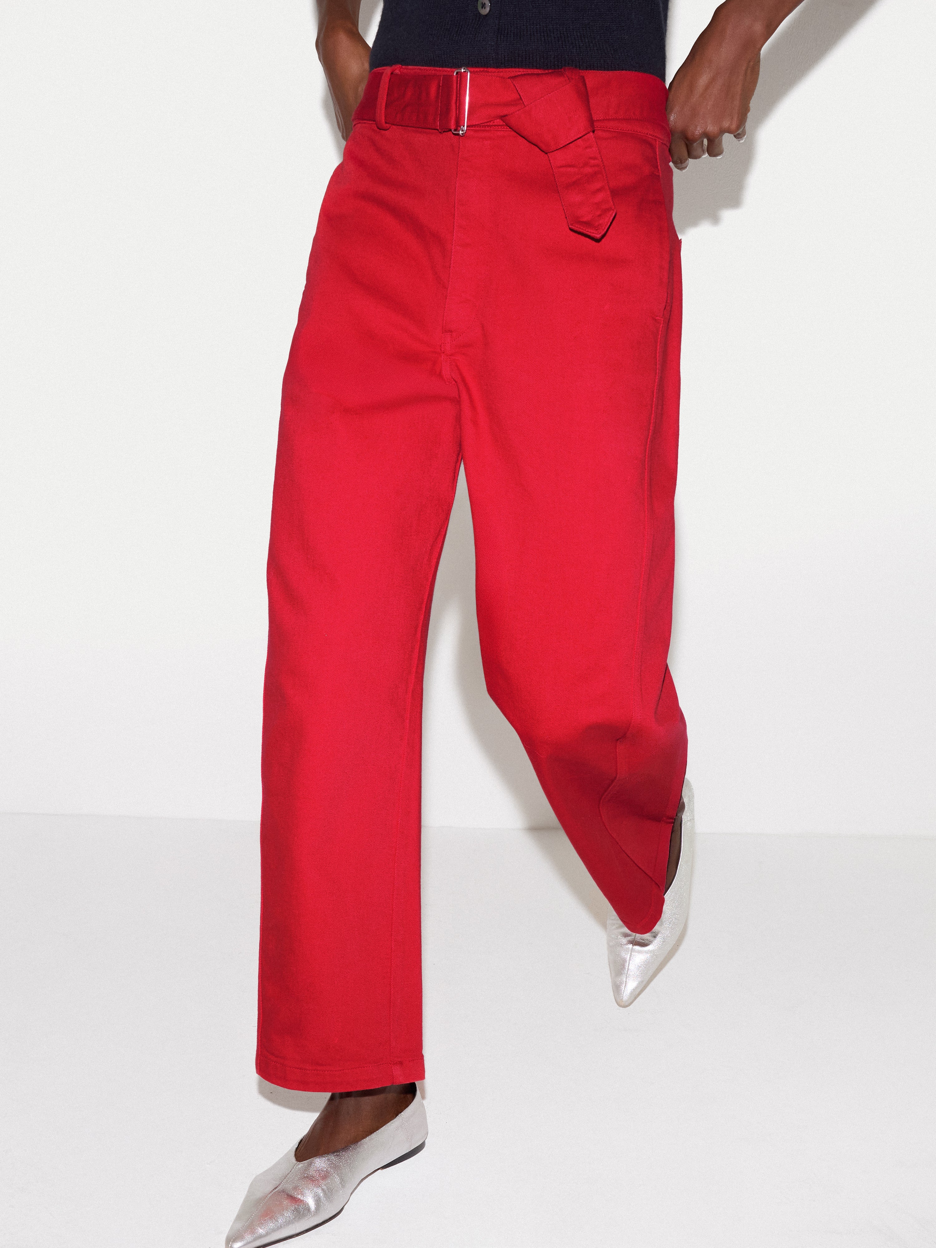 Turner Belted Barrel Leg Jean | Red - Image 4