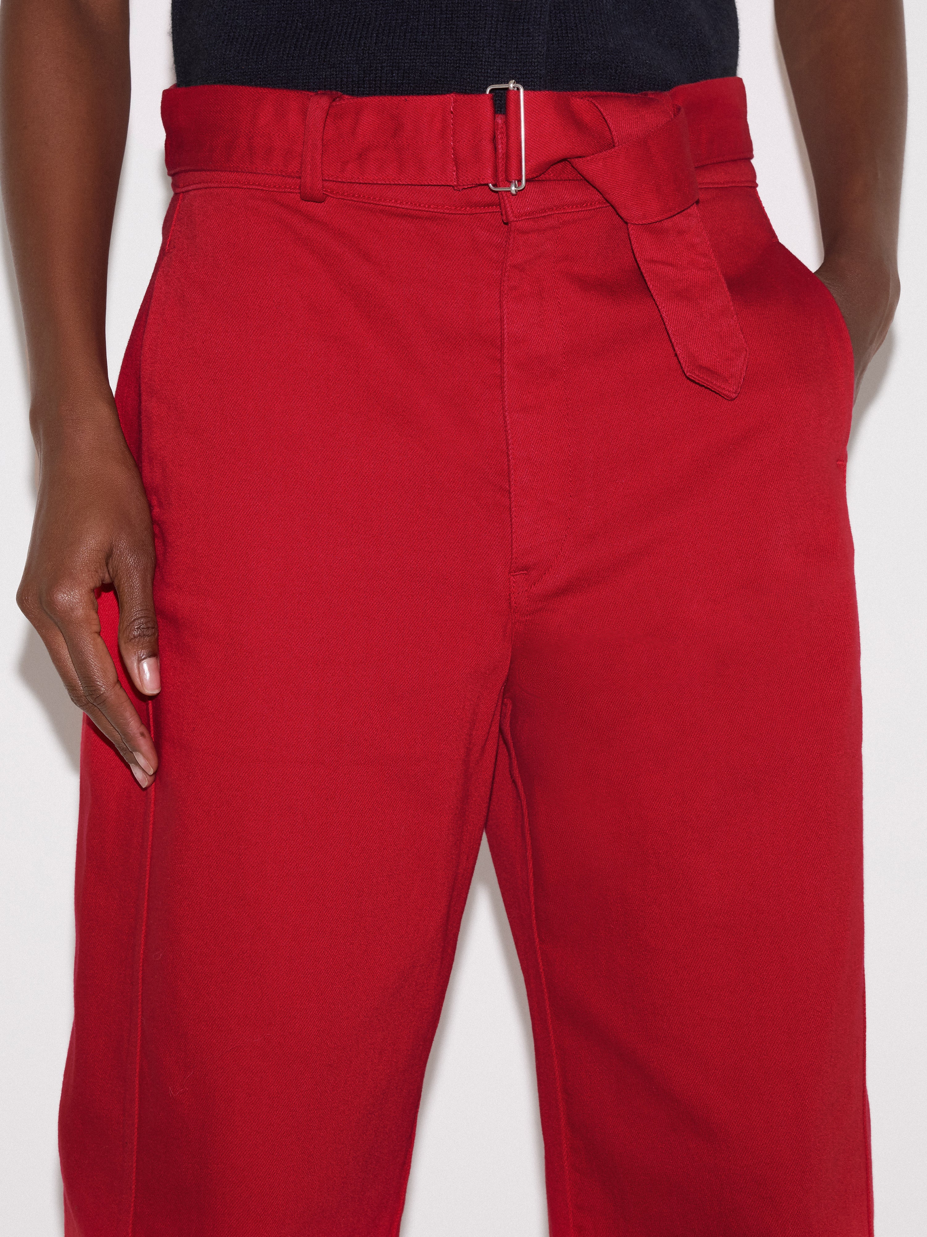 Turner Belted Barrel Leg Jean | Red - Image 5