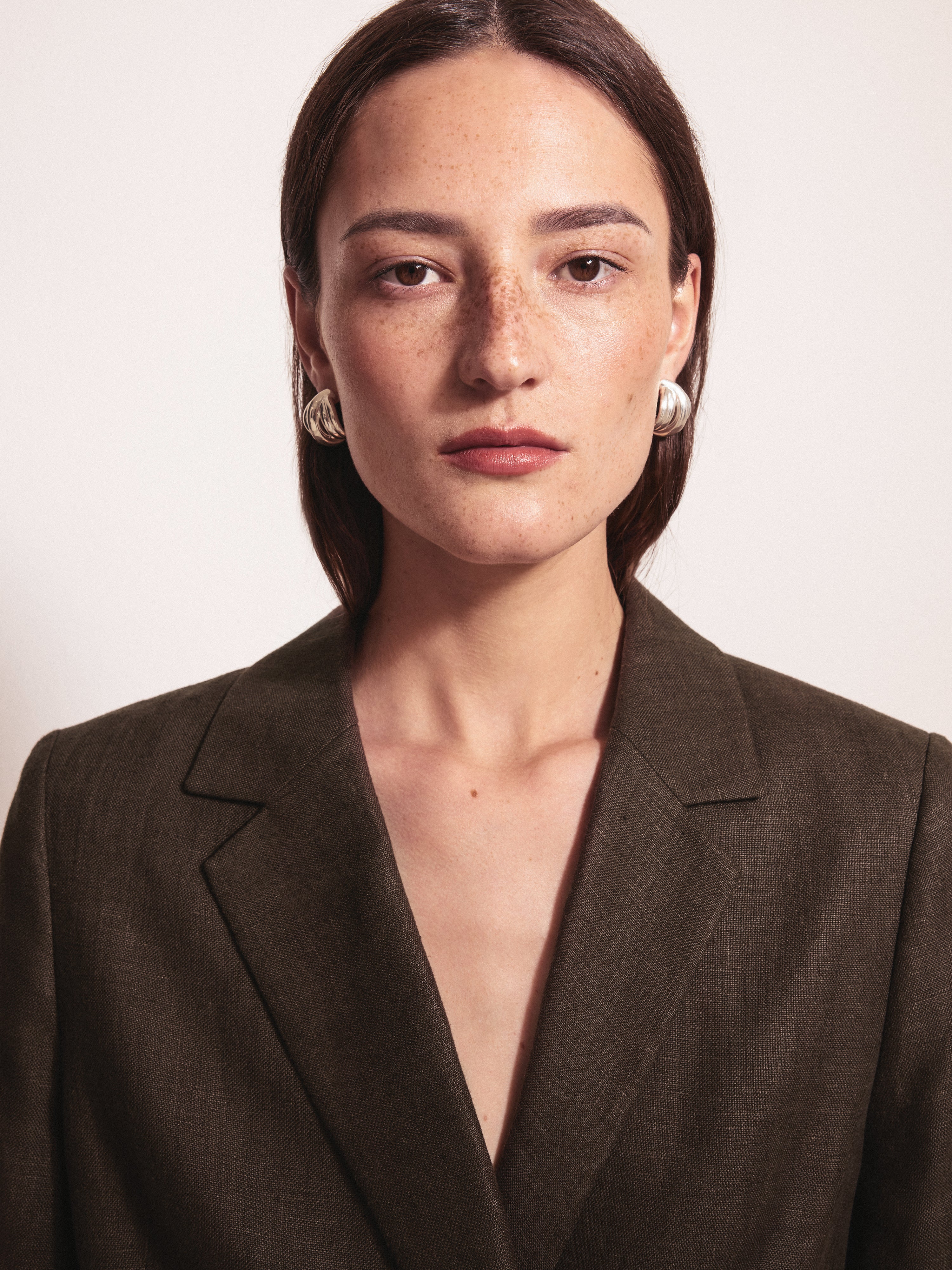 Twisted Dome Hoop Earring | Silver - Image 3