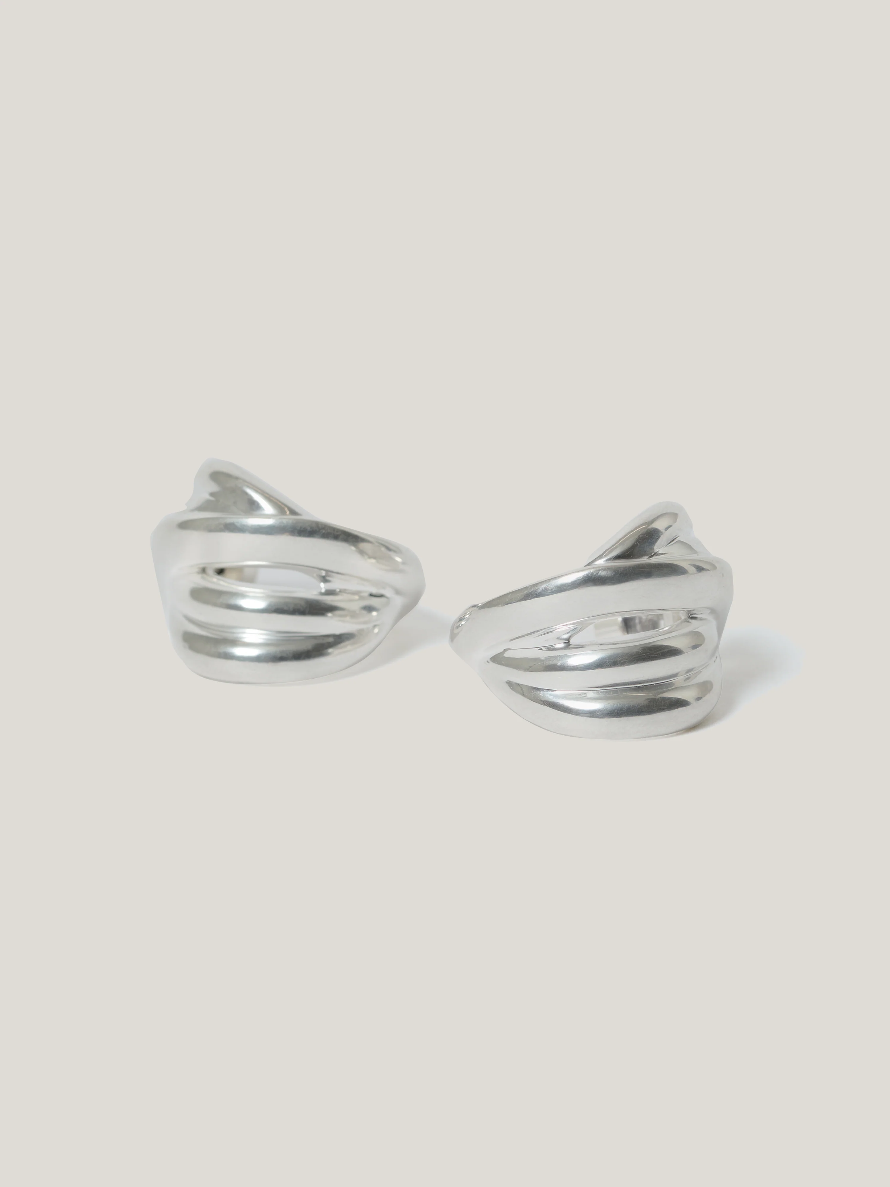Twisted Dome Hoop Earring | Silver - Image 4