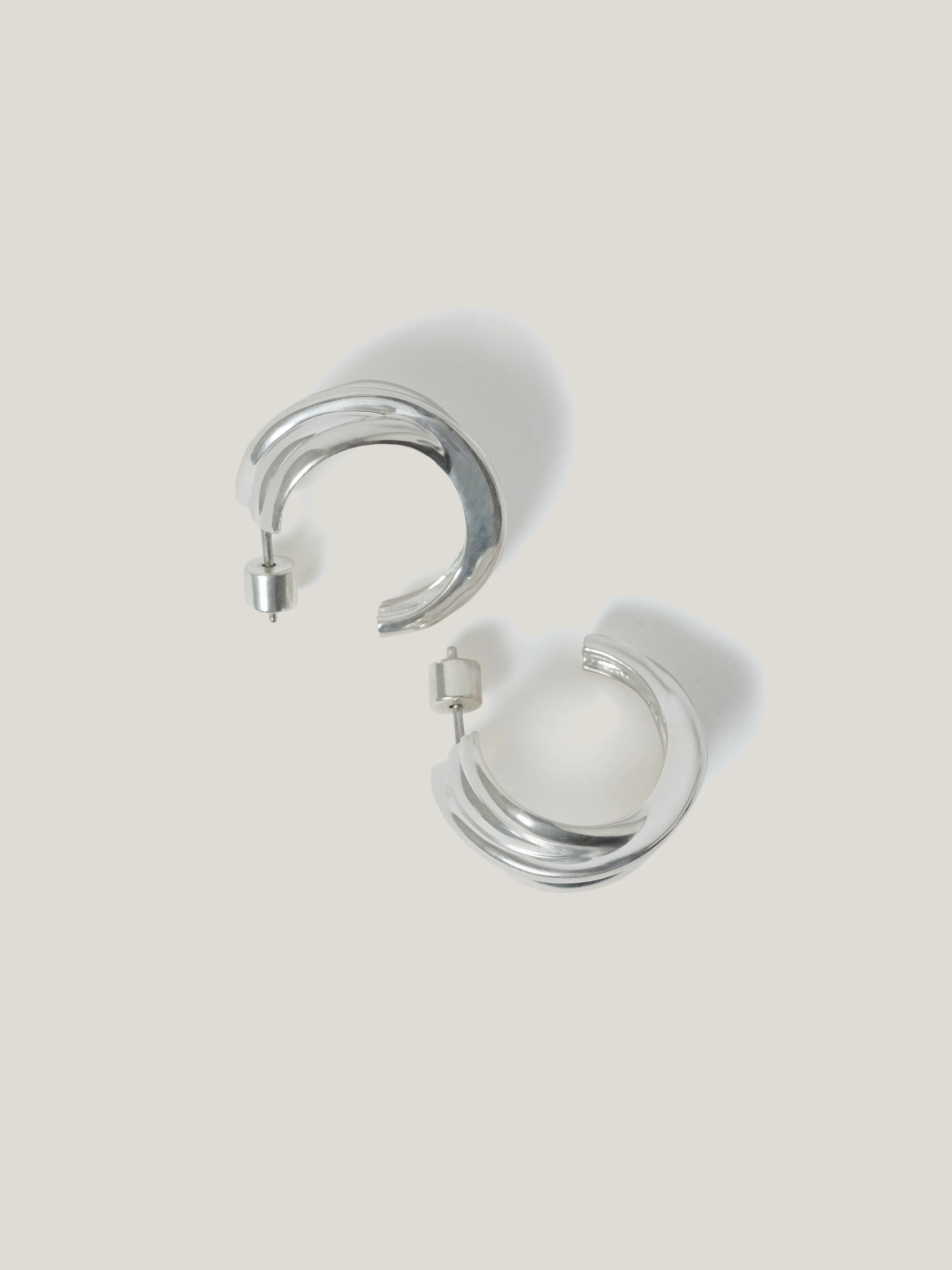 Twisted Dome Hoop Earring | Silver - Image 5
