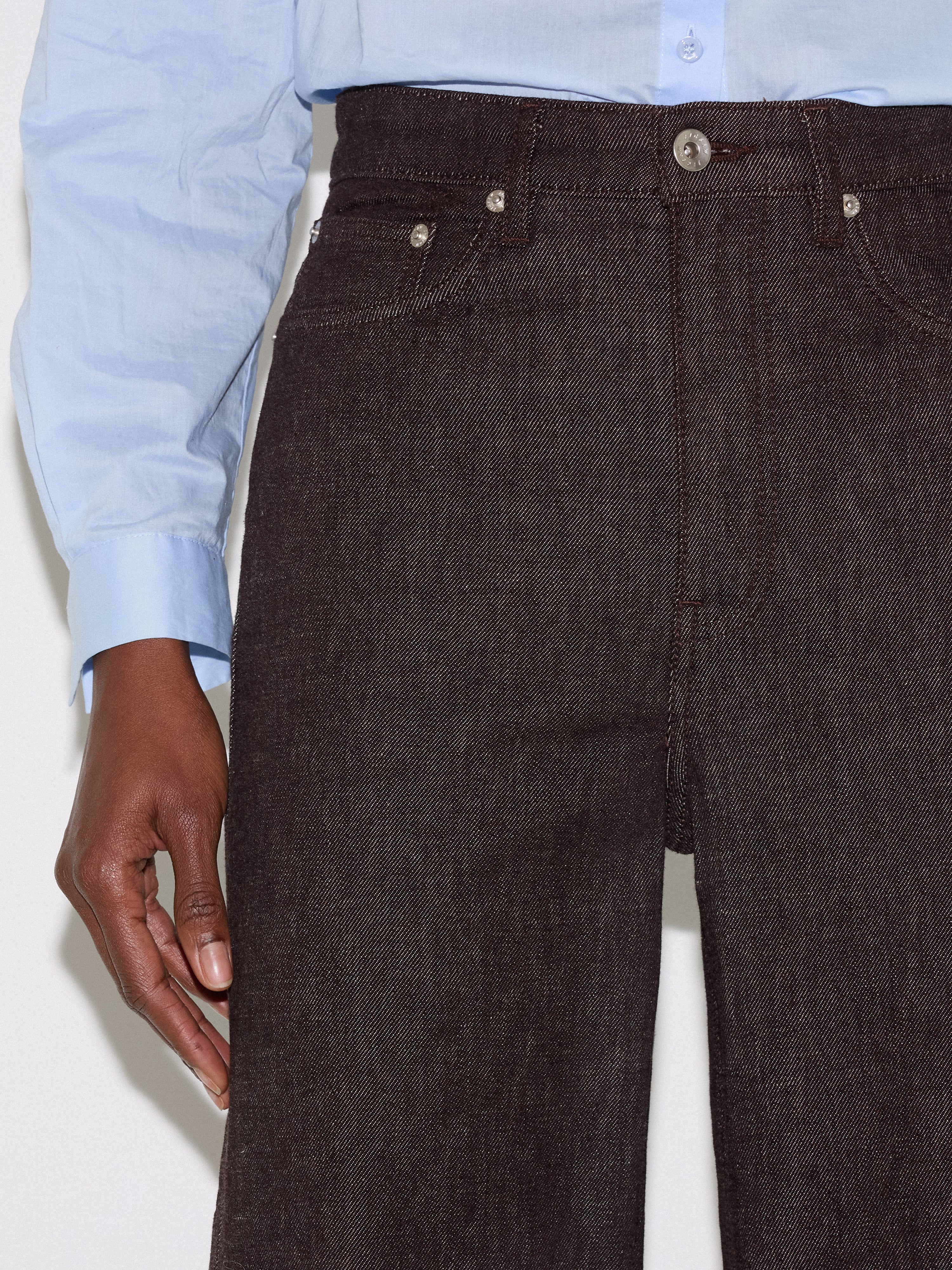 Tyne Wide Leg Cropped Jean | Burgundy - Image 4