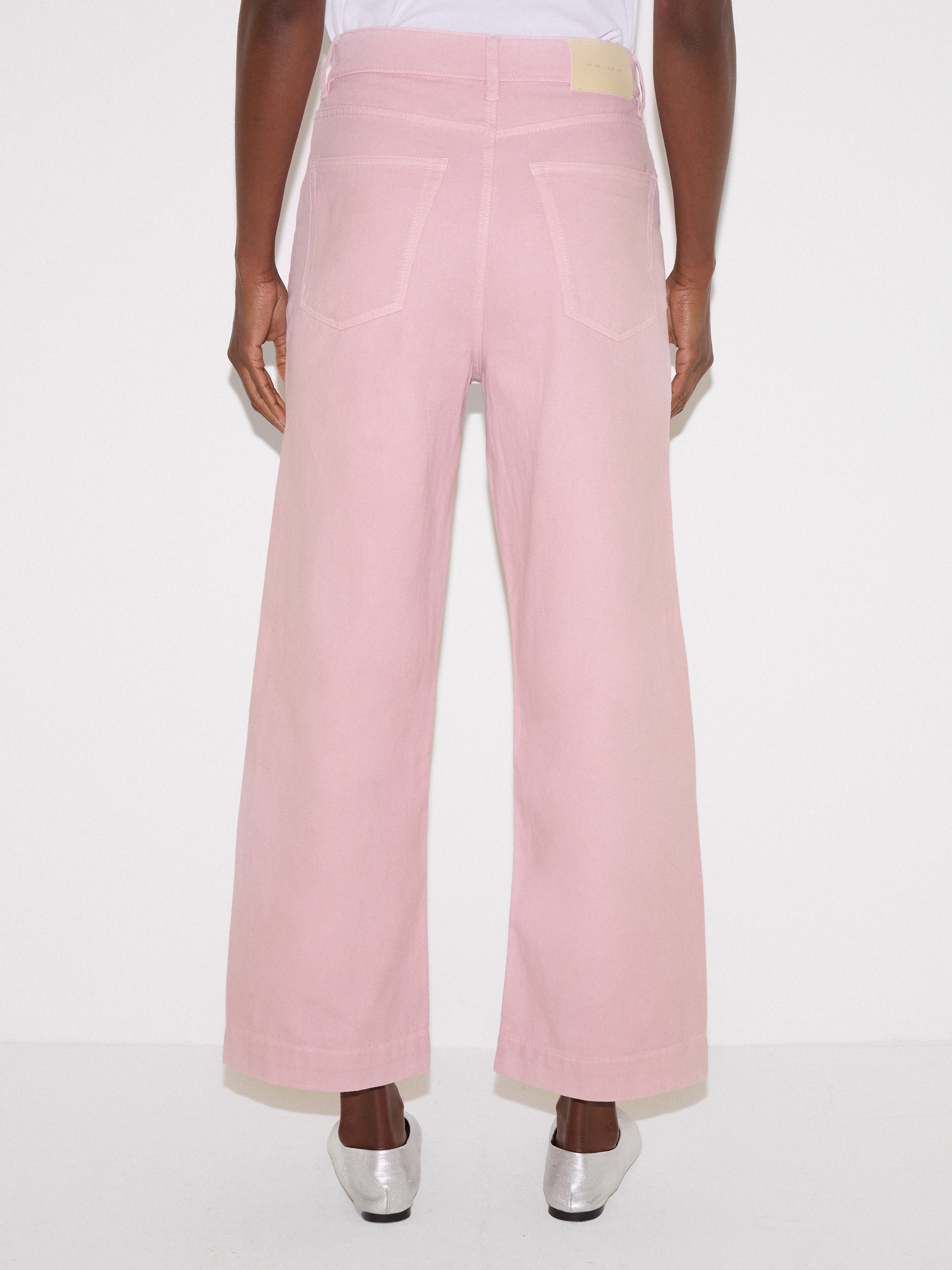 Tyne Wide Leg Cropped Jean | Pink - Image 4