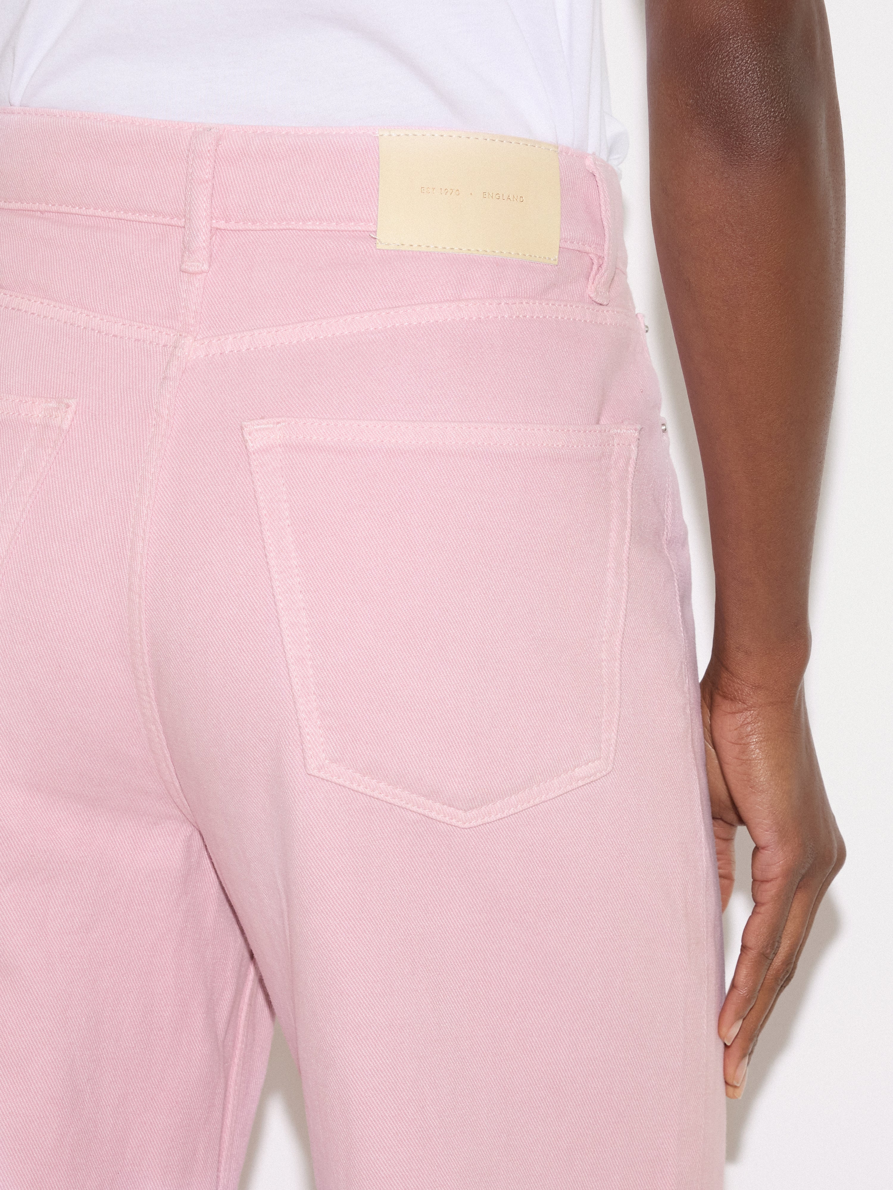 Tyne Wide Leg Cropped Jean | Pink - Image 5