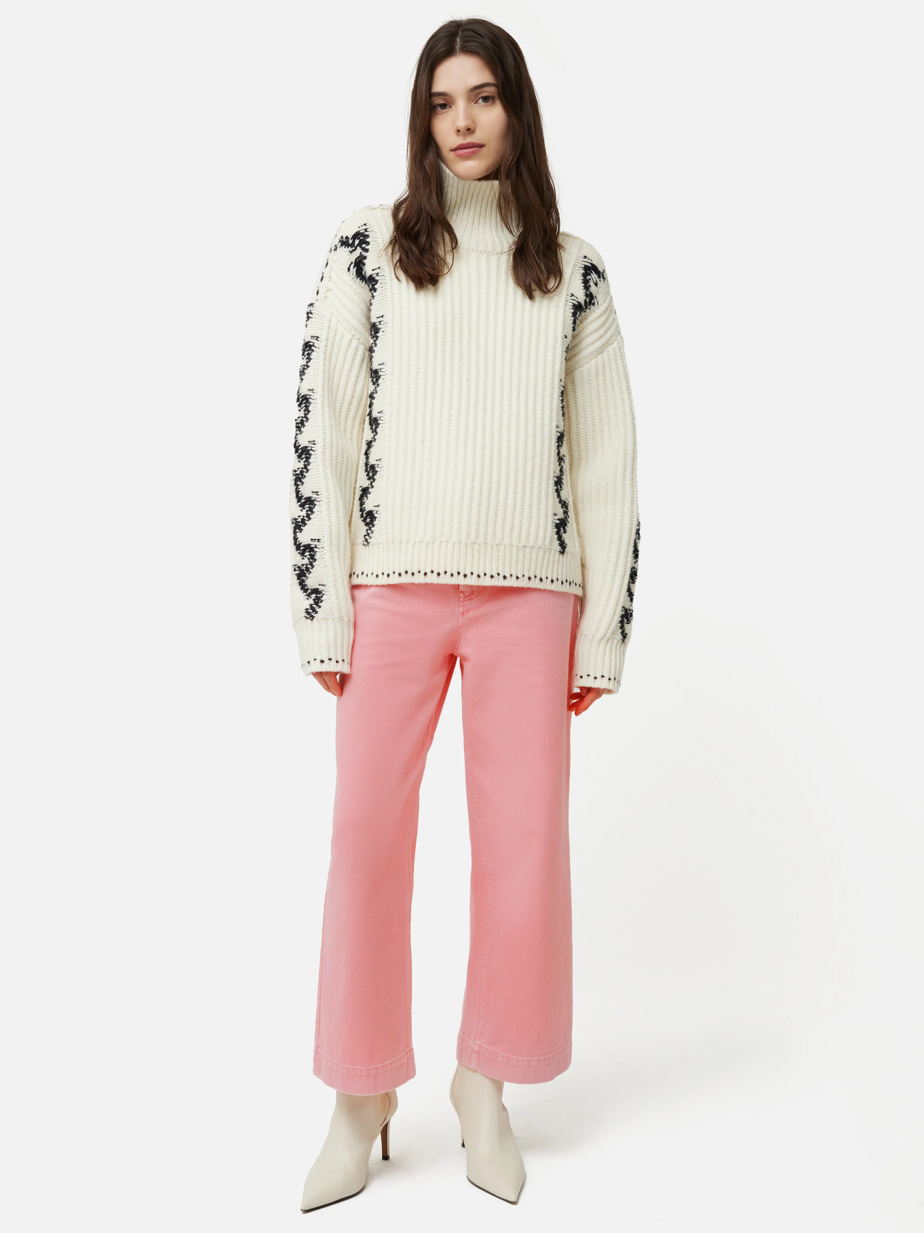 Tyne Wide Leg Cropped Jean | Pink - Image 6