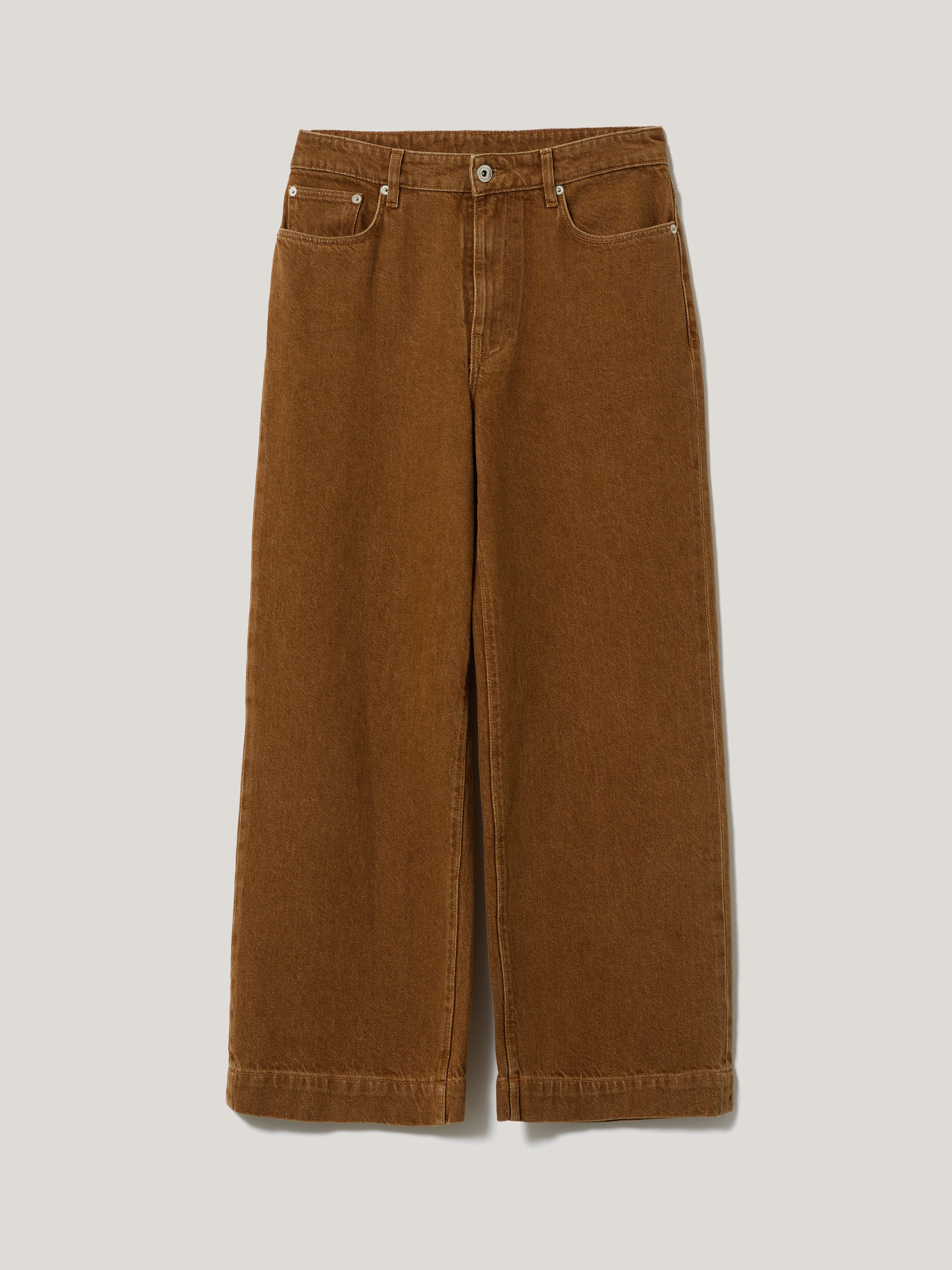 Tyne Wide Leg Cropped Jean | Tan Snow Wash - Image 8