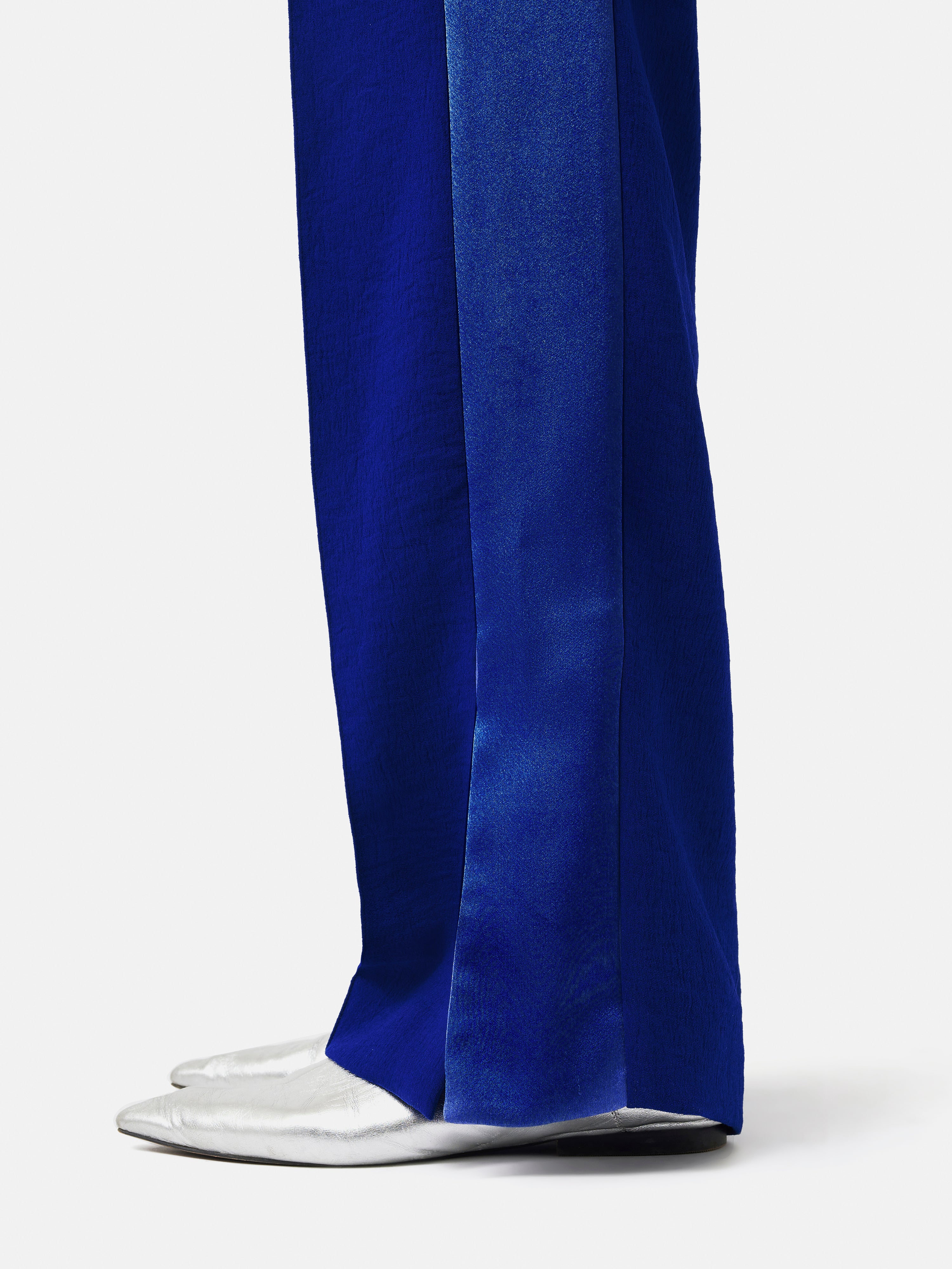 Wide Leg Tuxedo Trouser | Blue - Image 3