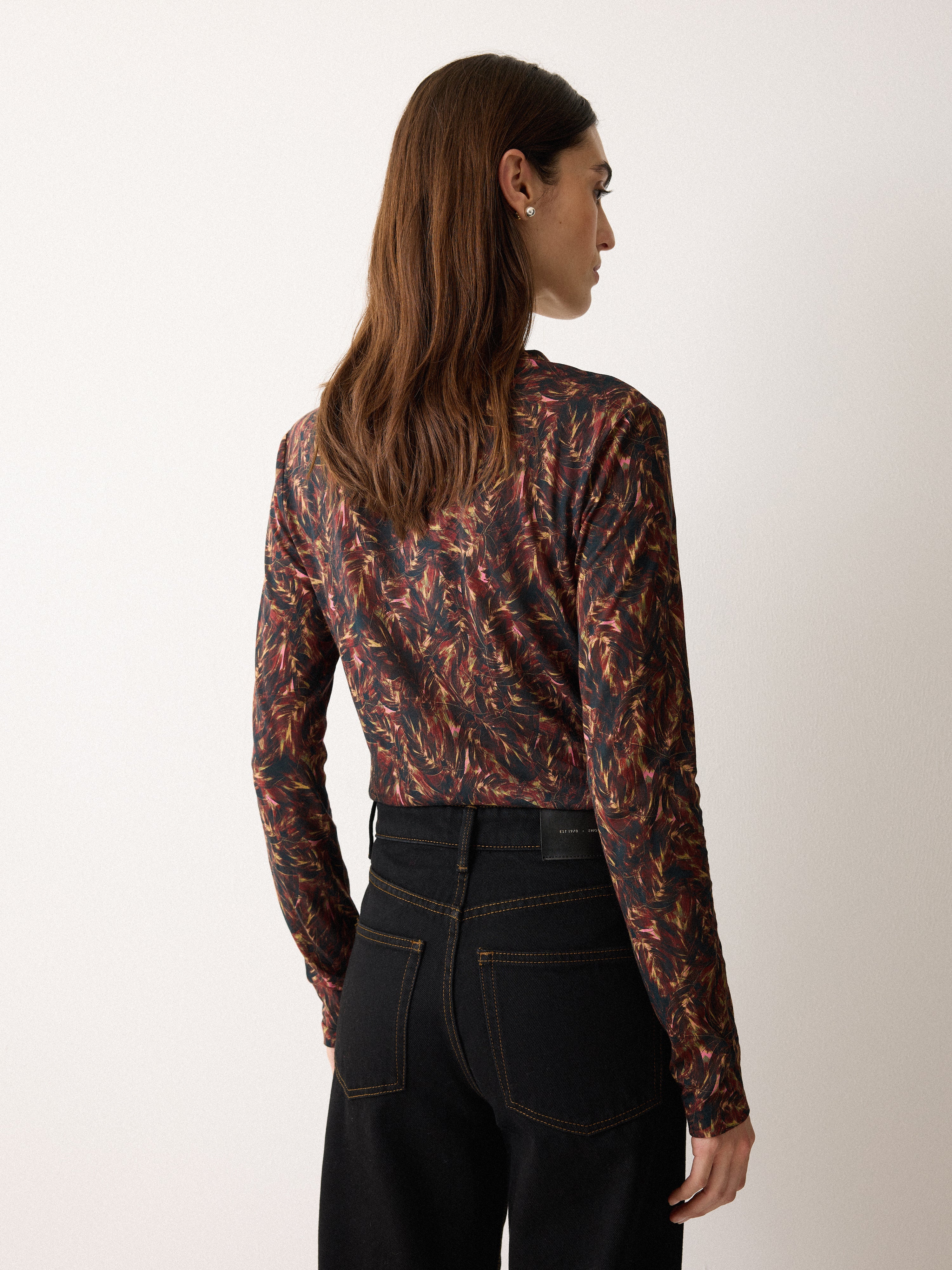 Wild Feather Long Sleeve Tee | Brown - Image 3