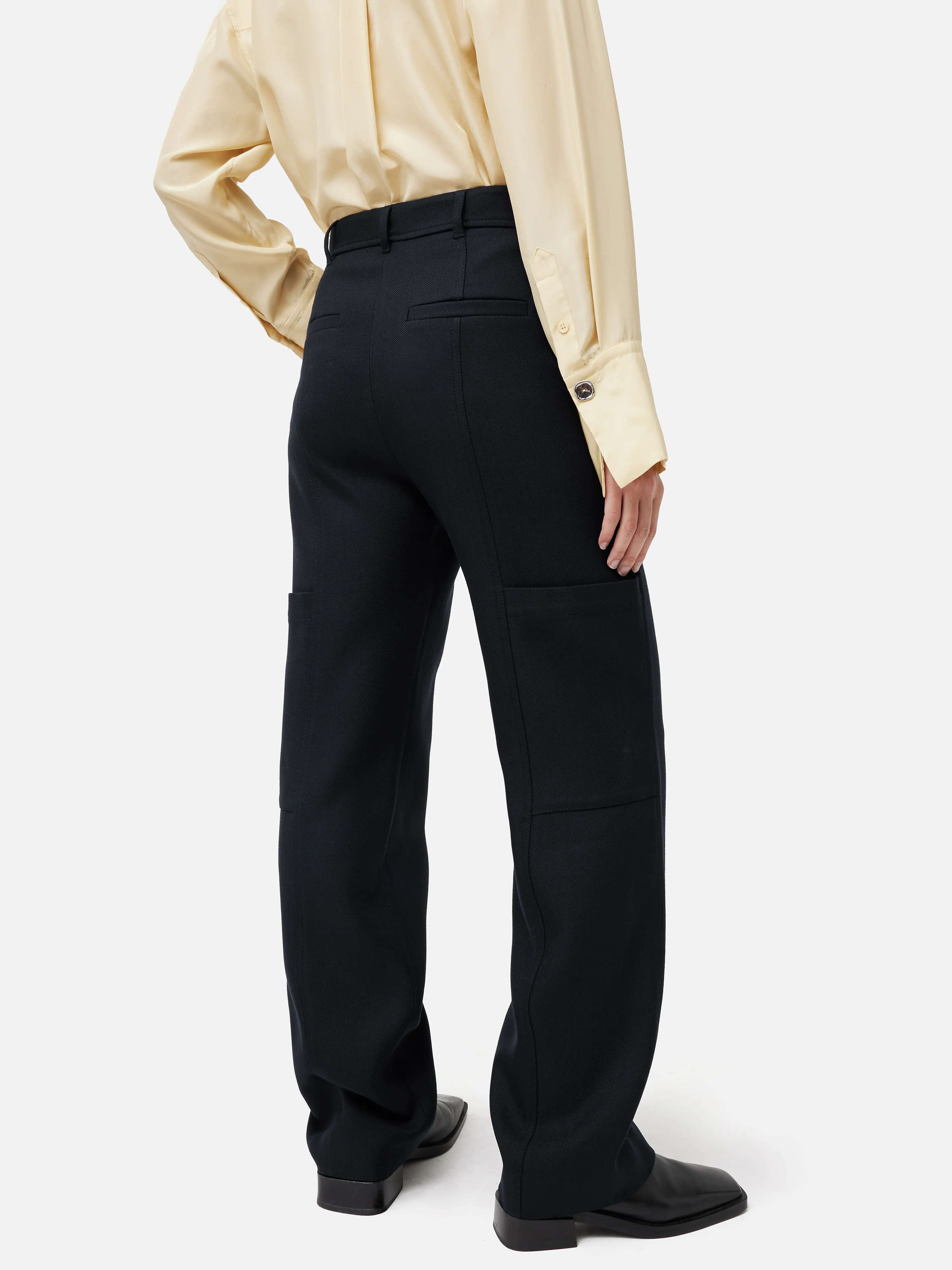Wool Blend Cargo Trouser | Navy - Image 6
