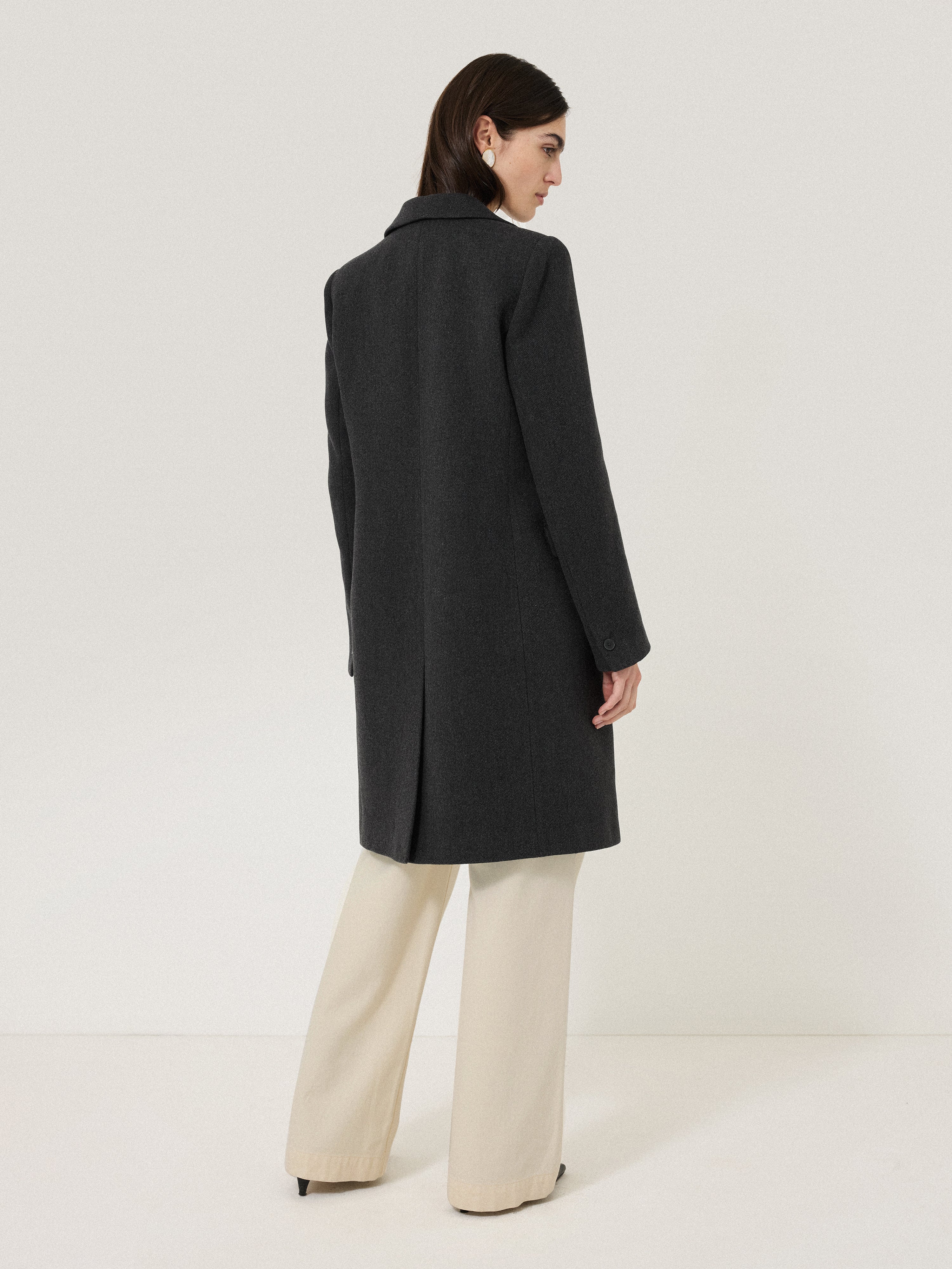 Wool Blend City Coat | Grey - Image 5
