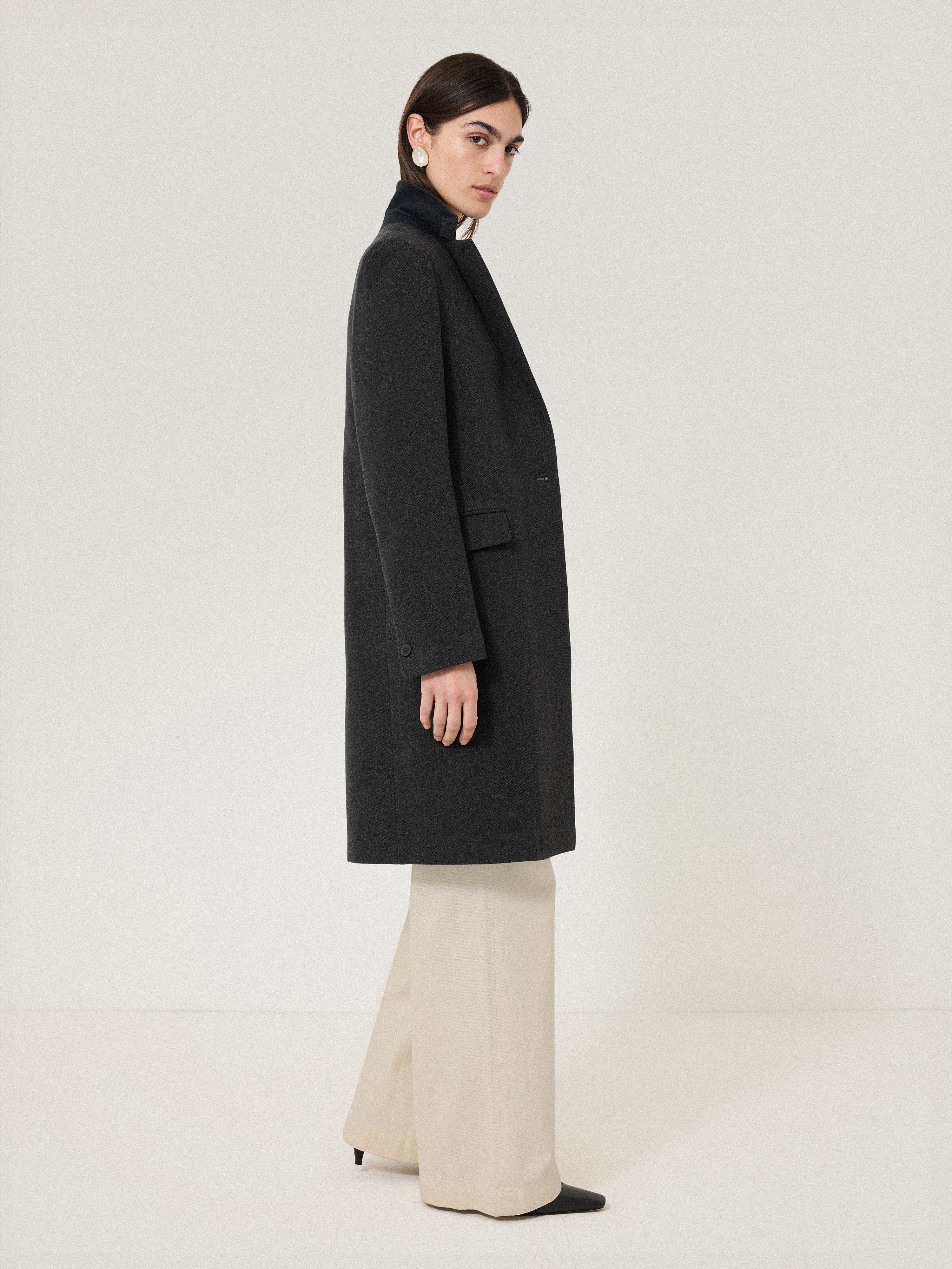 Wool Blend City Coat | Grey - Image 6