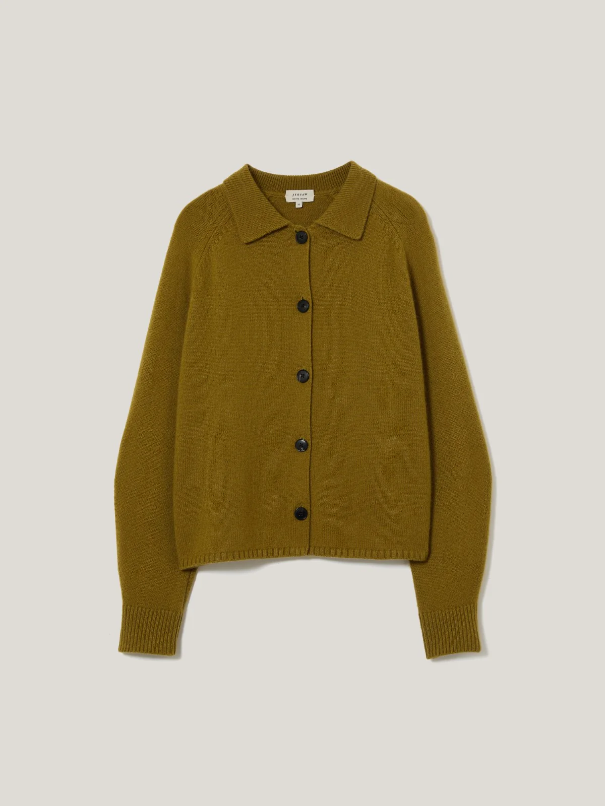 Wool Blend Collar Cardigan | Green - Image 6