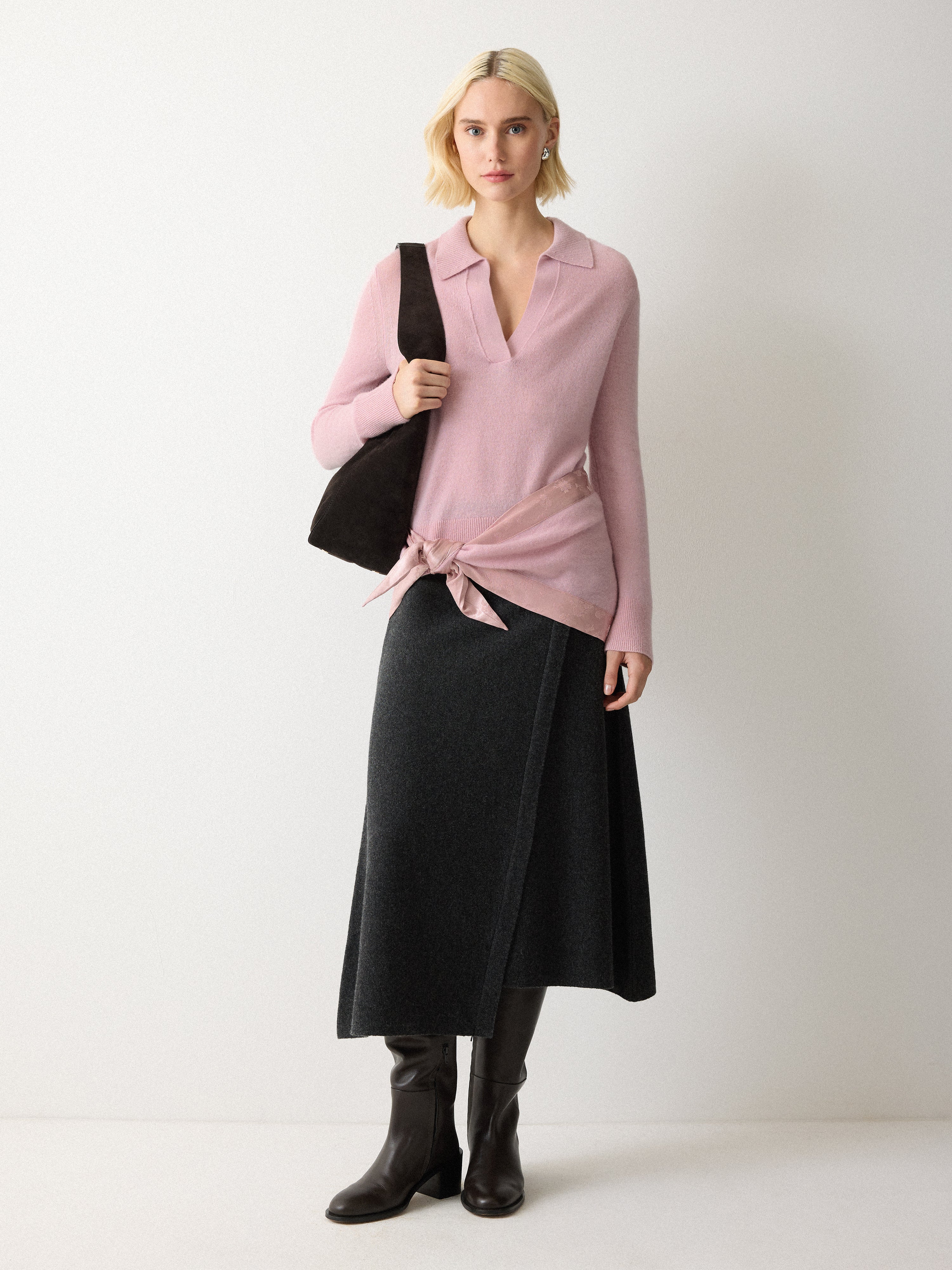 Wool Blend Collar Jumper | Pink - Image 2