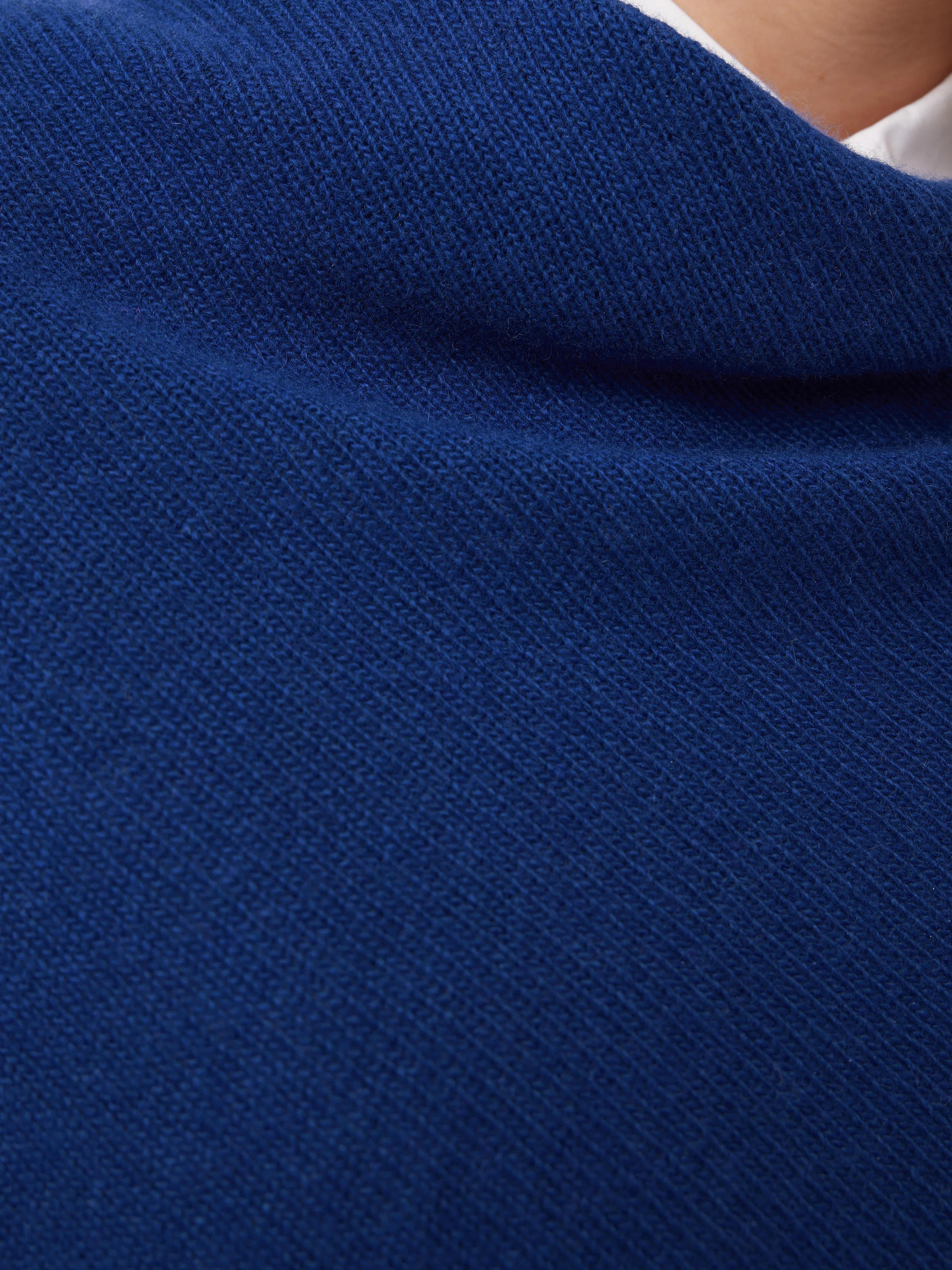 Wool Cashmere Blend Drape Poncho | Blue - Image 4
