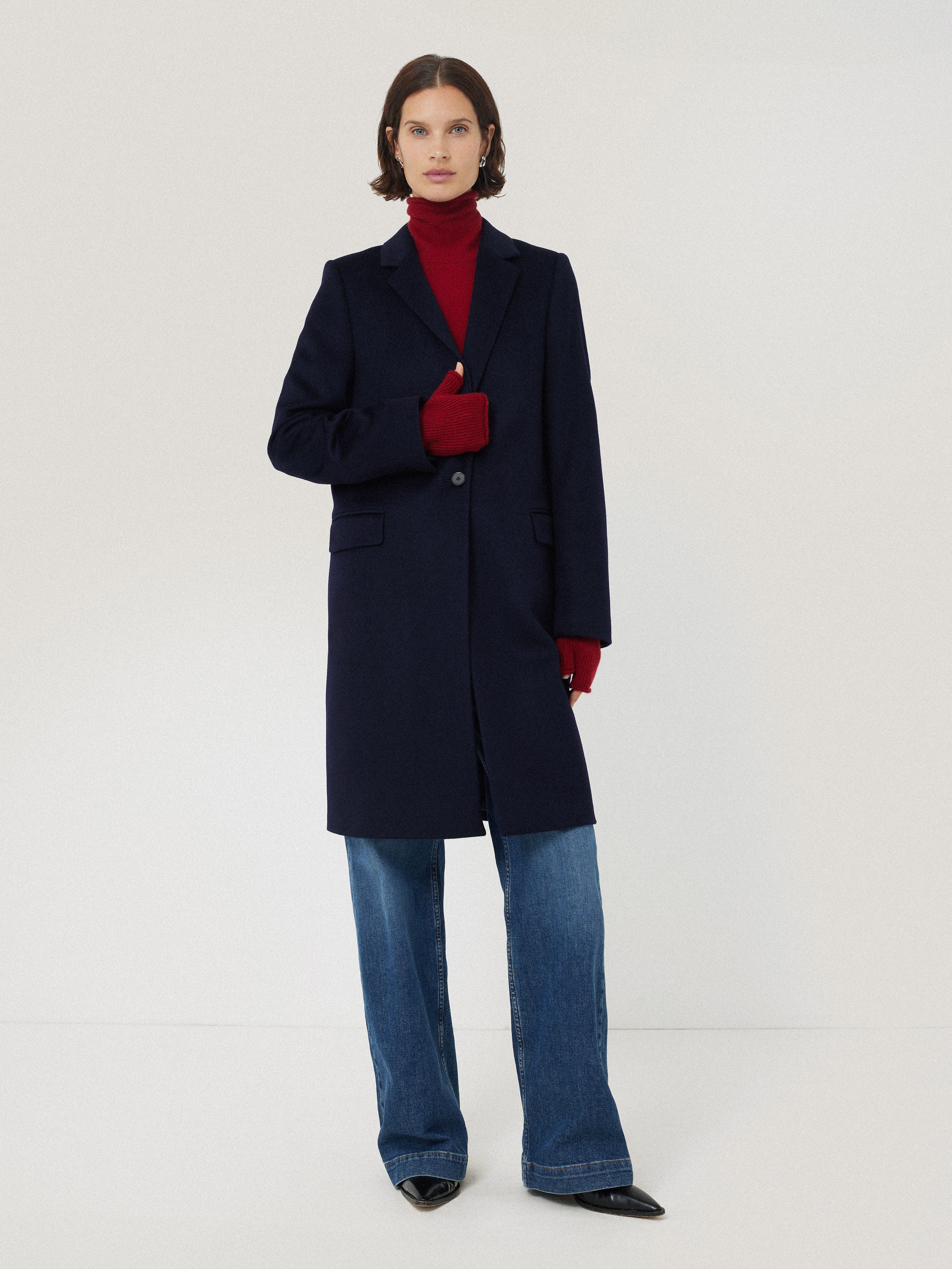 Wool Cashmere Blend Mittens | Red - Image 4