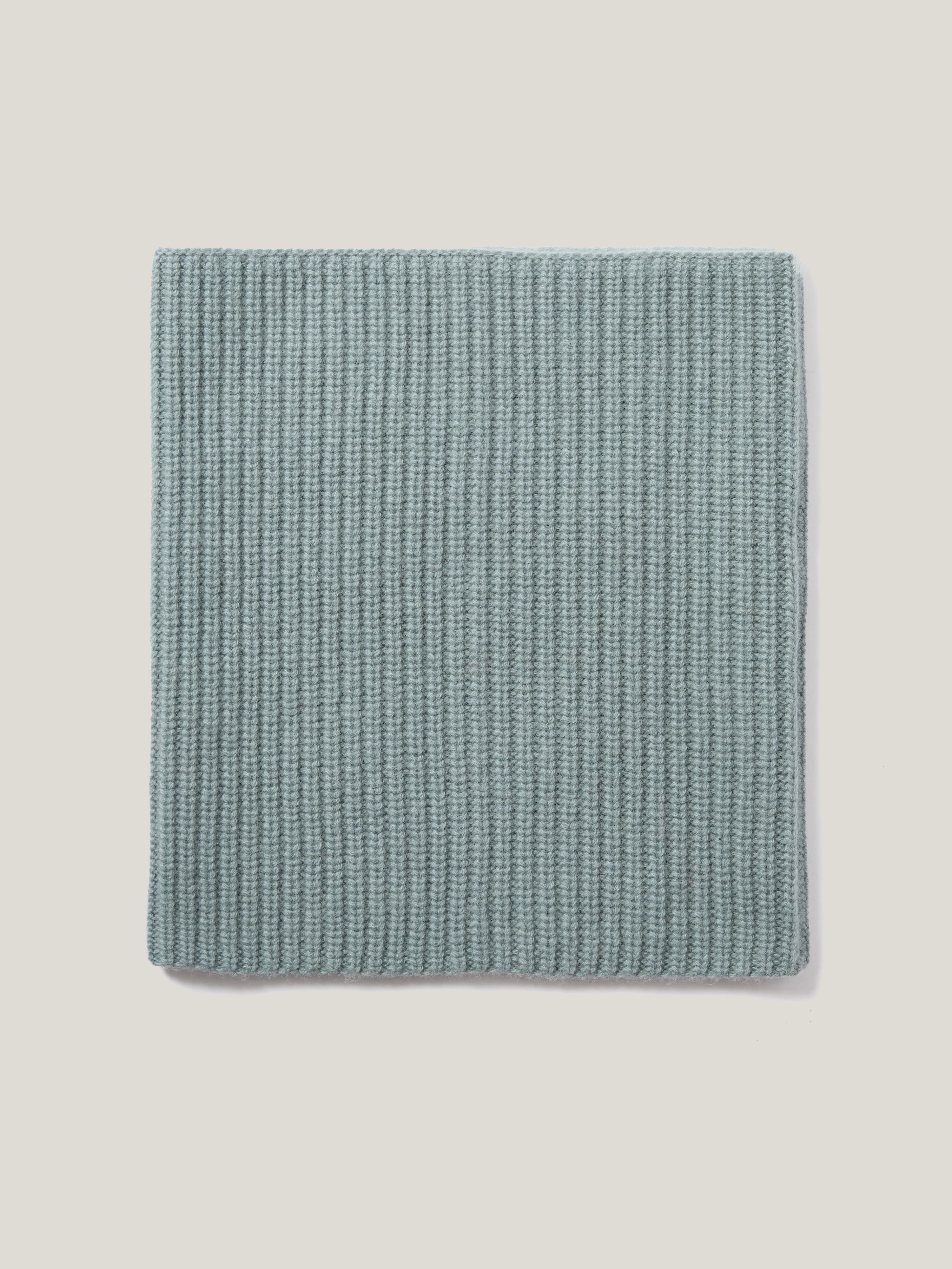 Wool Cashmere Blend Rib Snood | Blue - Image 3