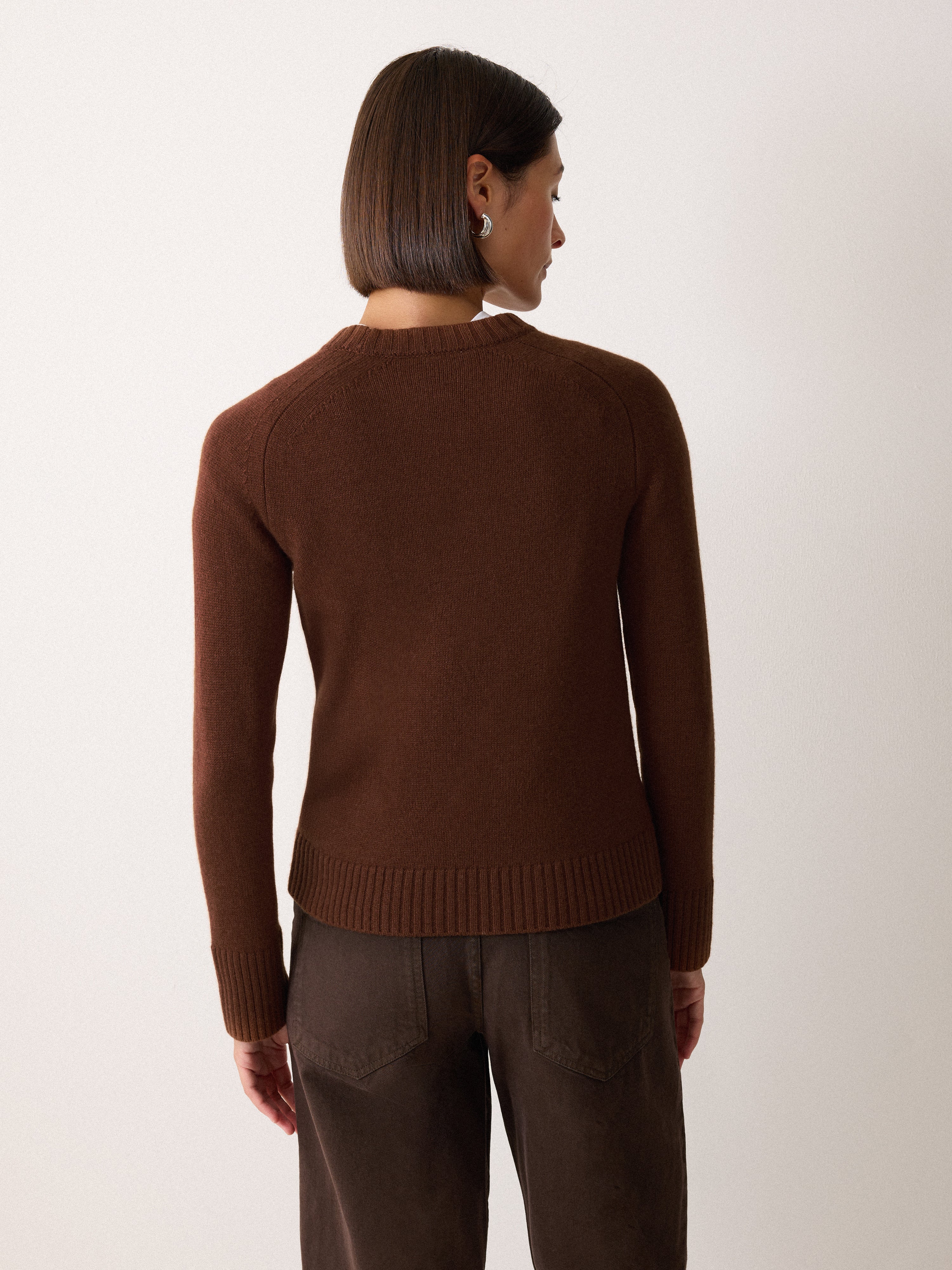 Wool Cashmere Saddle Jumper | Brown - Image 4