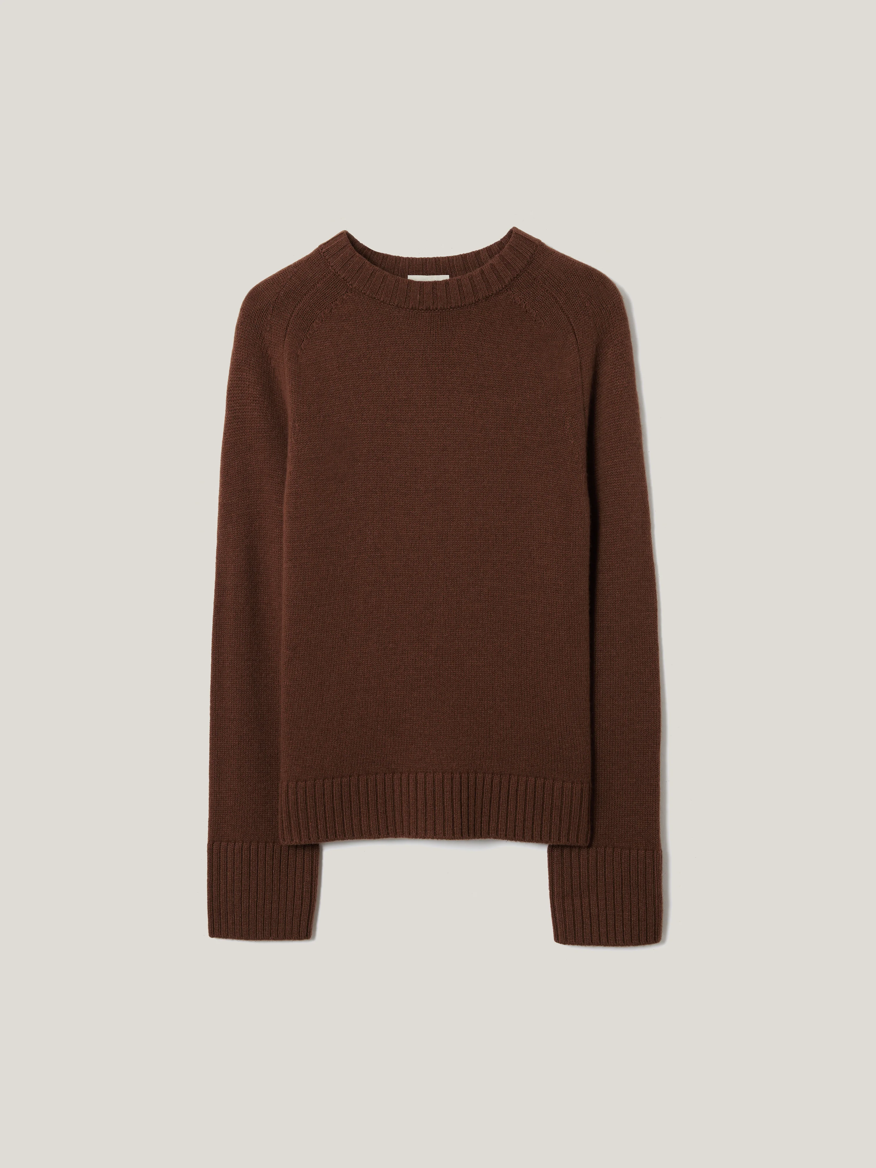 Wool Cashmere Saddle Jumper | Brown - Image 5