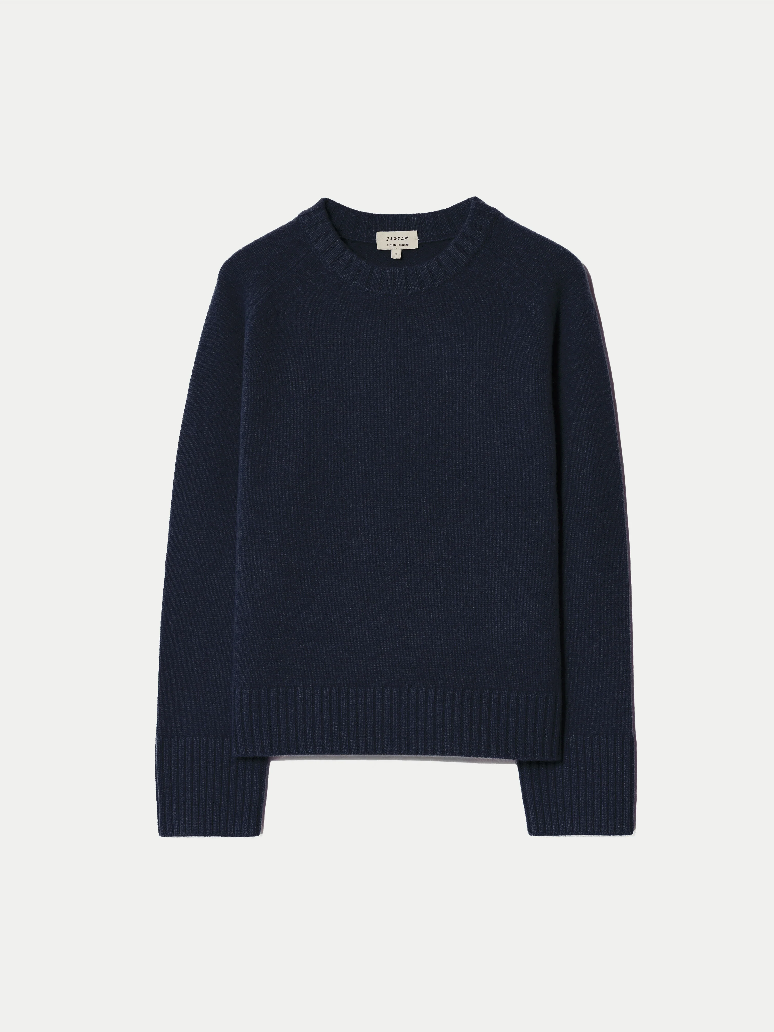 Wool Cashmere Saddle Jumper | Navy - Image 6