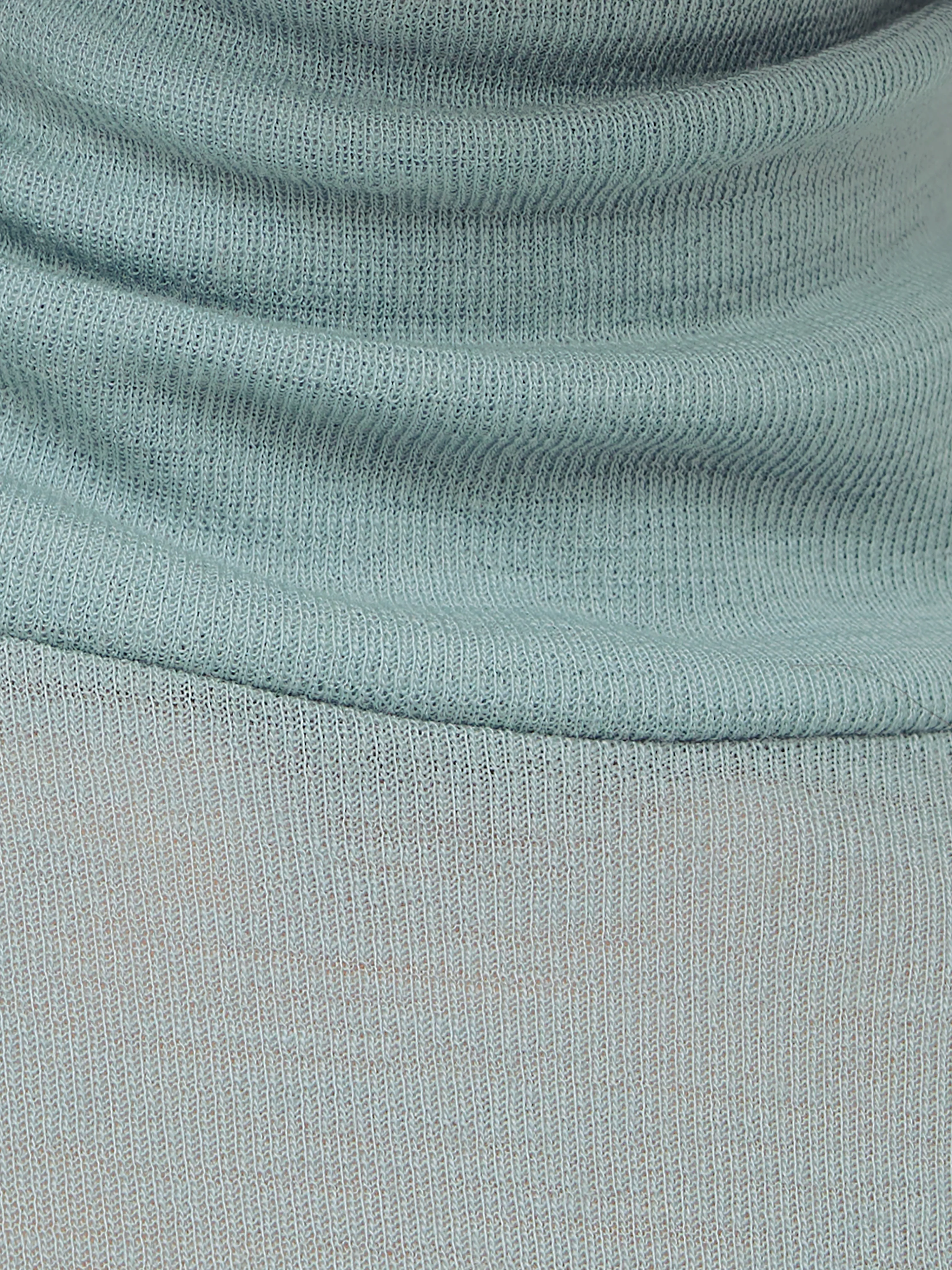 Wool Jersey Polo Neck Top | Blue - Image 7