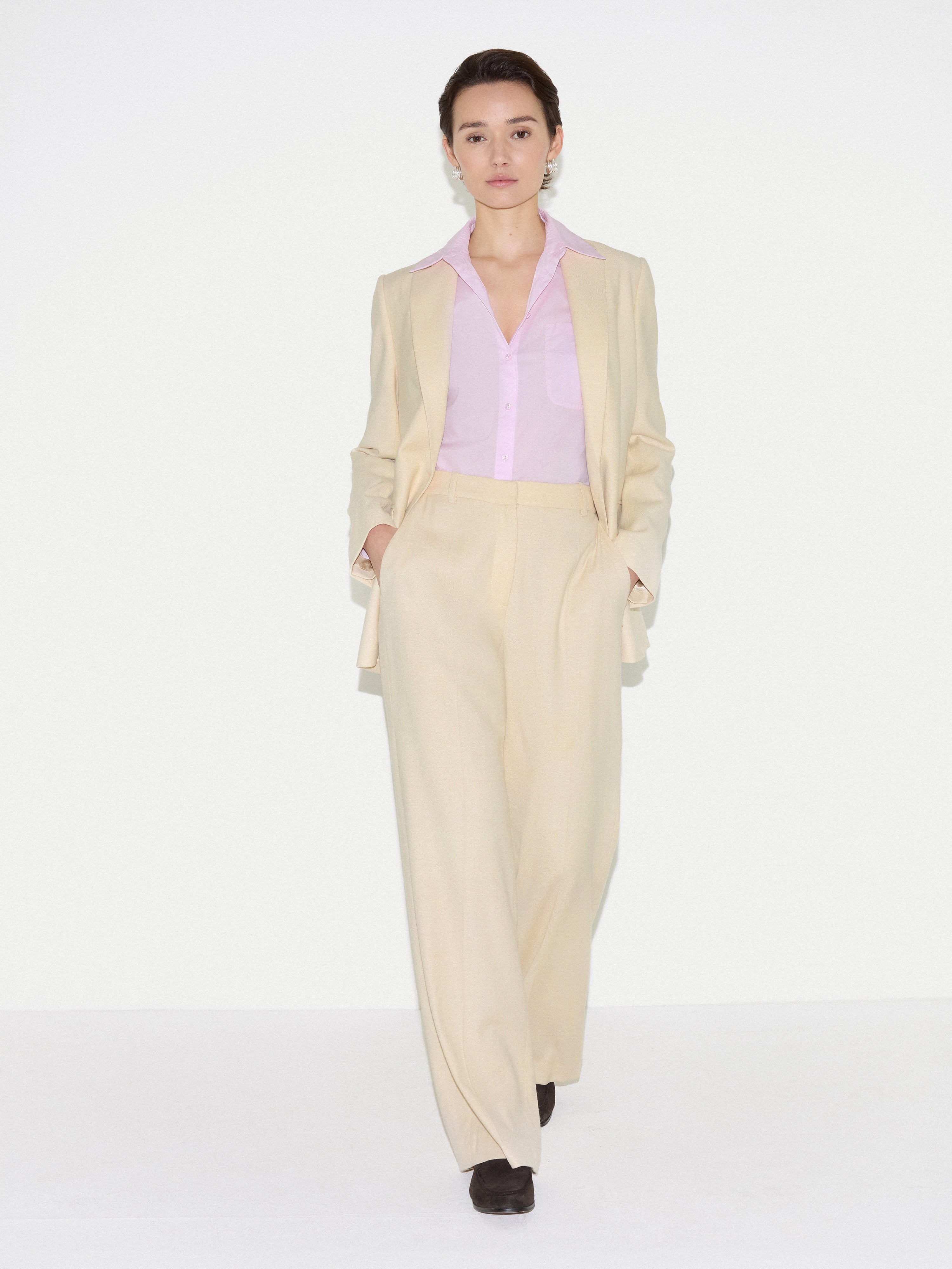 Wool Knox Tailored Blazer | Cream - Image 3