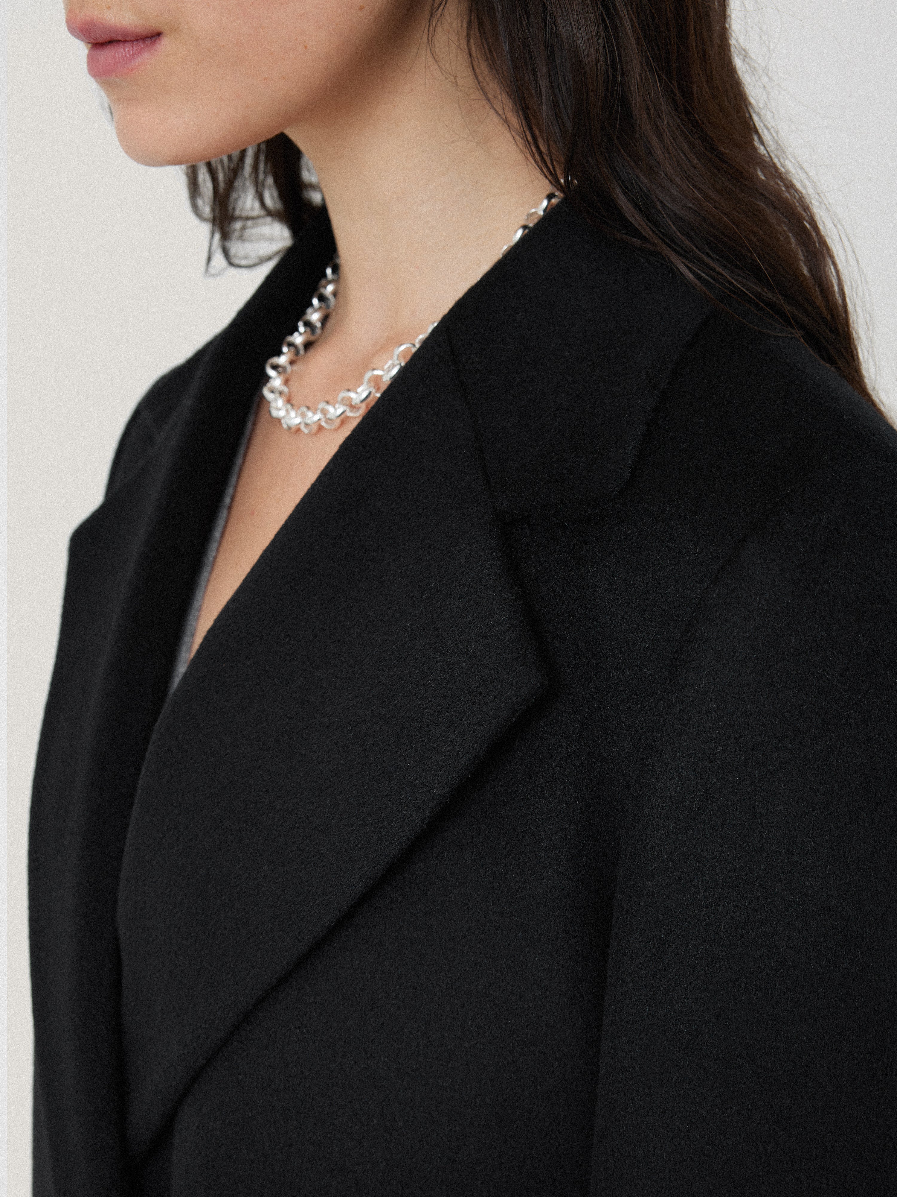 Wool Maxi City Coat | Black - Image 2