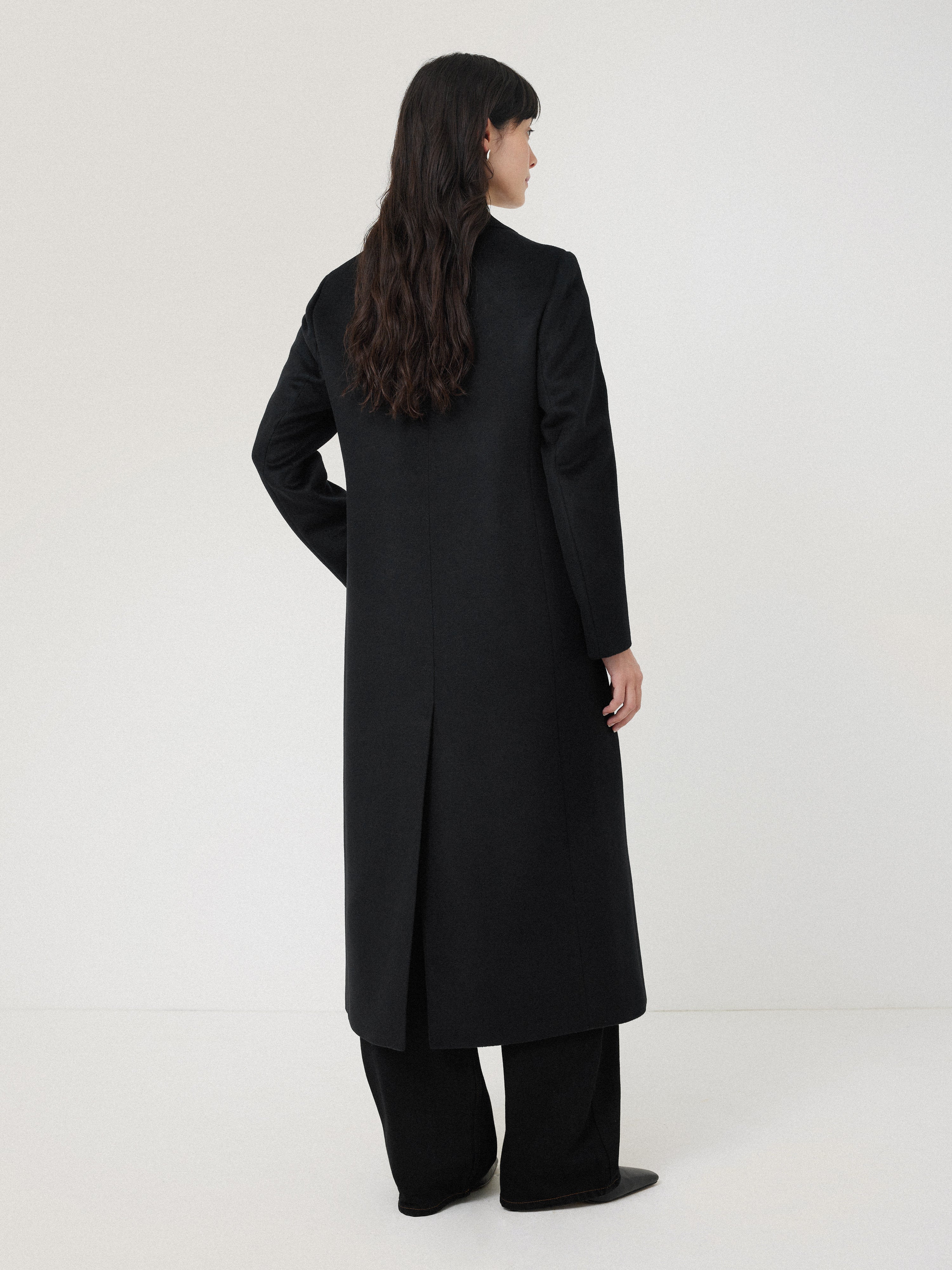 Wool Maxi City Coat | Black - Image 4