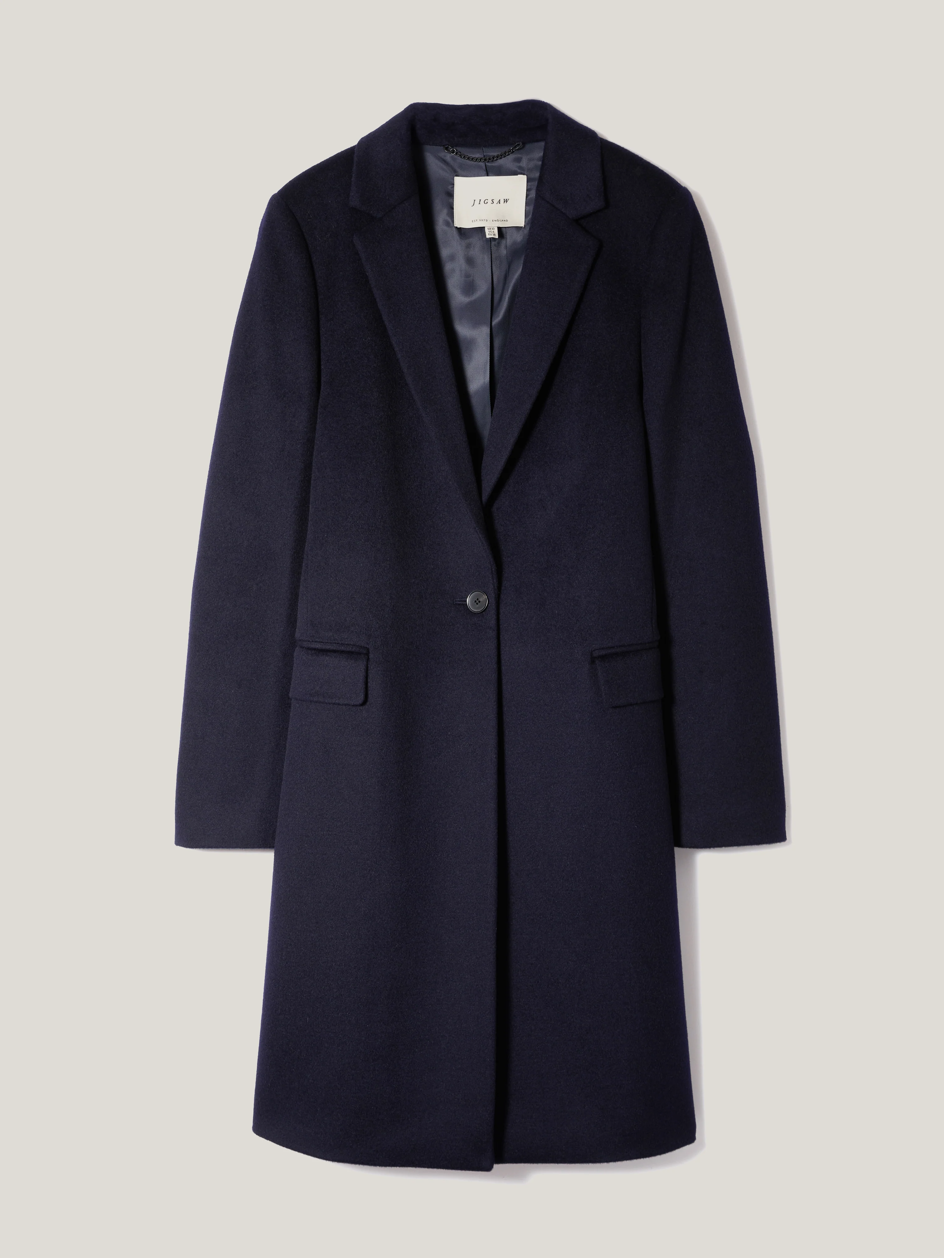 Wool Relaxed City Coat | Navy - Image 9