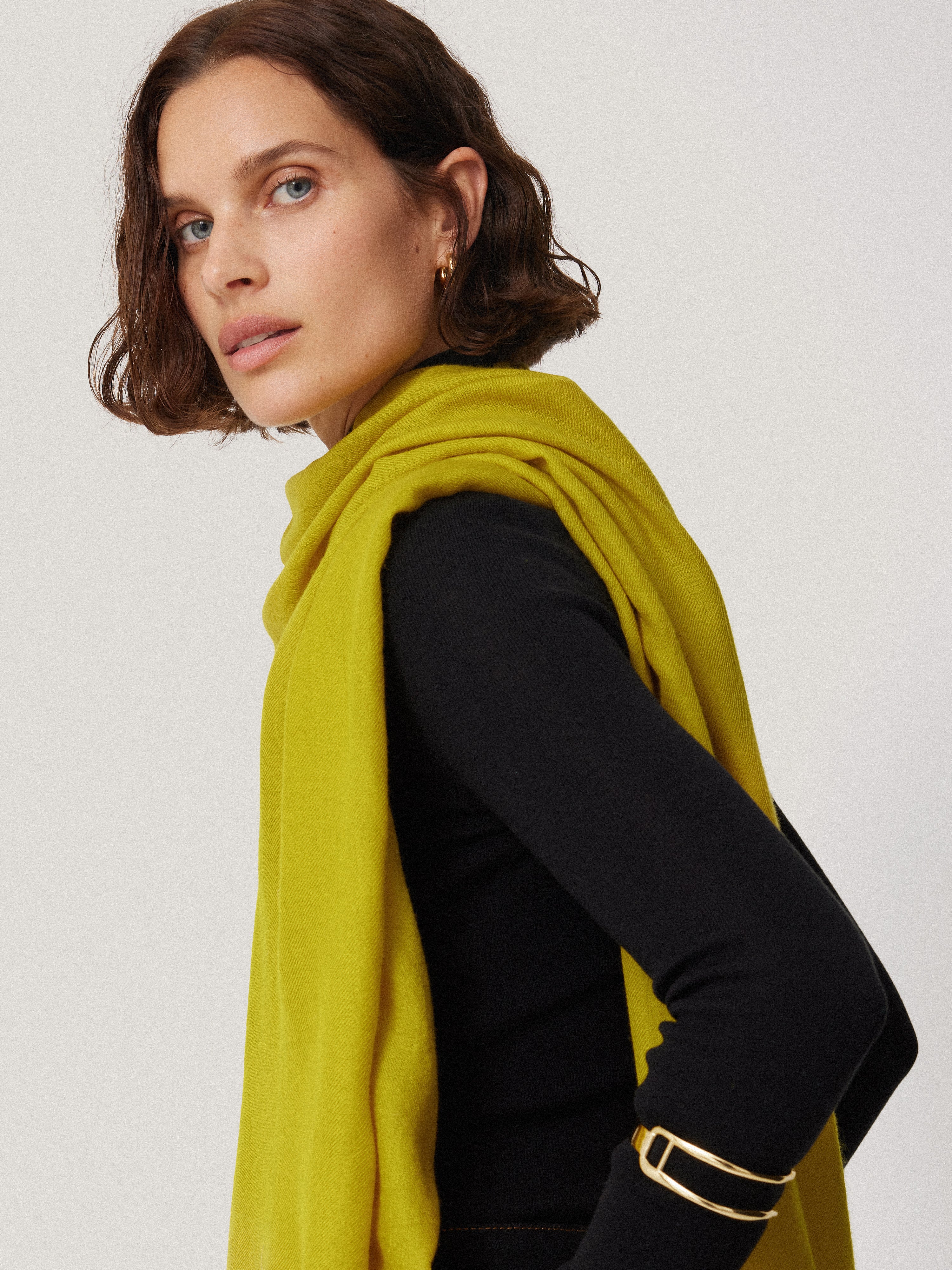 Wool Silk Pashmina | Mustard - Image 3