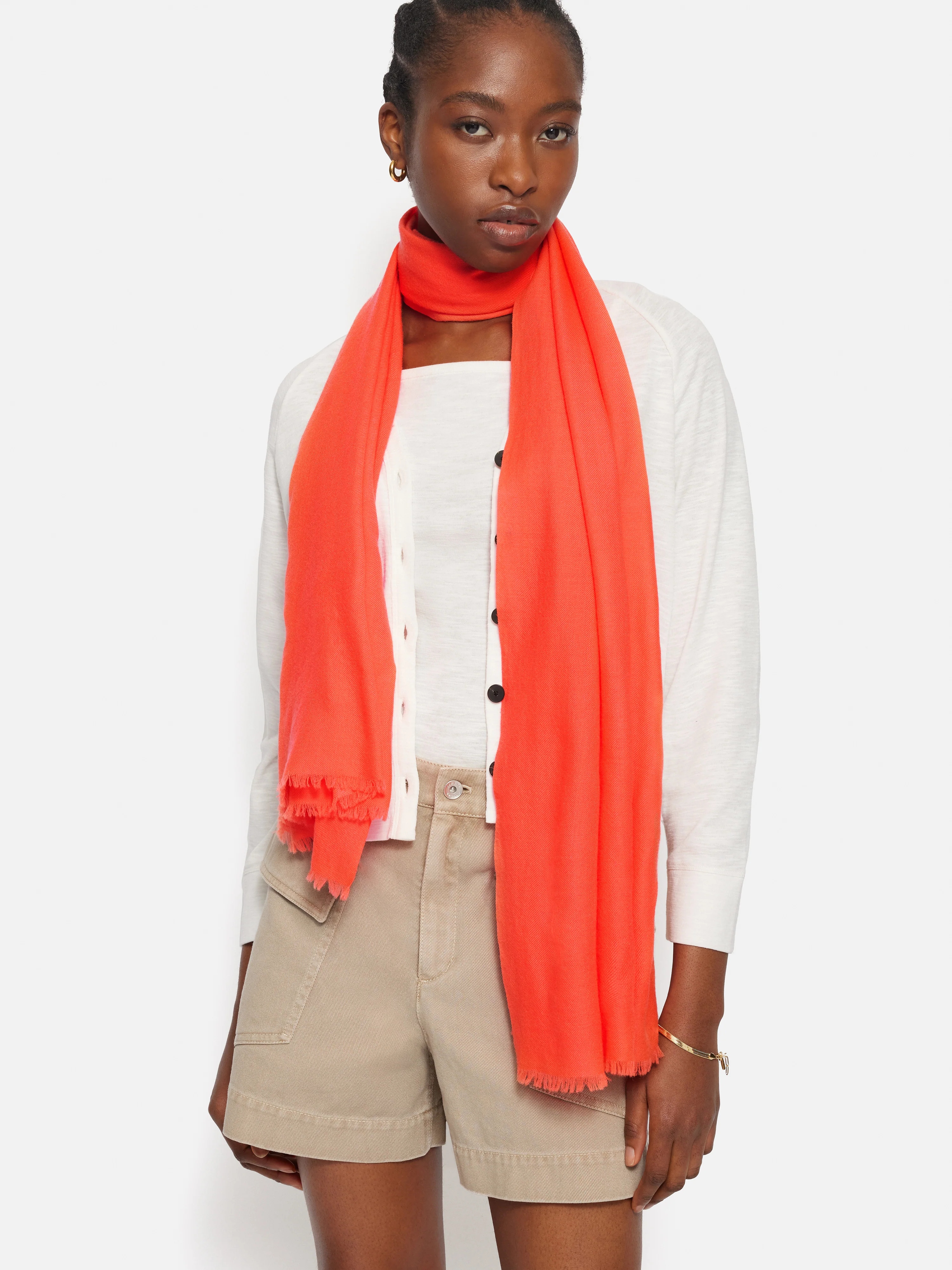 Wool Silk Pashmina | Orange - Image 3